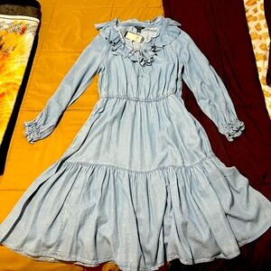 Light Blue Ruffled Women’s Dress